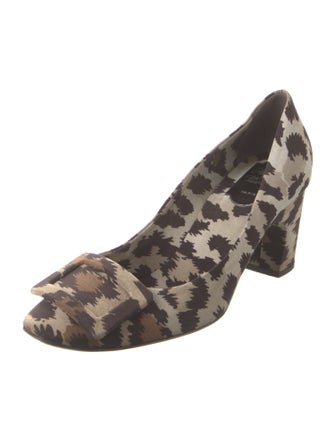 Roger Vivier Canvas Animal Print Pumps