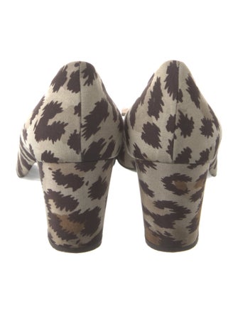 Roger Vivier Canvas Animal Print Pumps