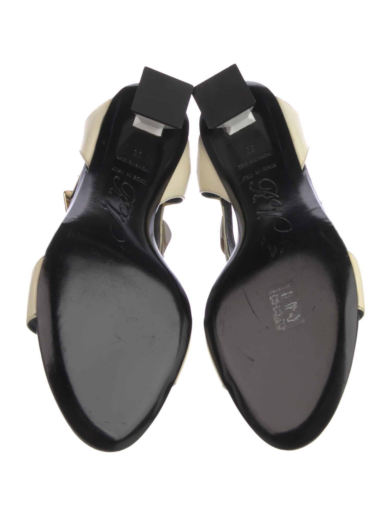 Roger Vivier Patent Leather T-Strap Sandals