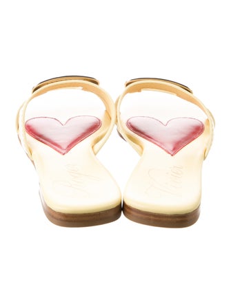 Roger Vivier Leather Cutout Accent Slides
