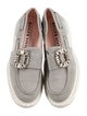Roger Vivier Suede Crystal Embellishments Loafers