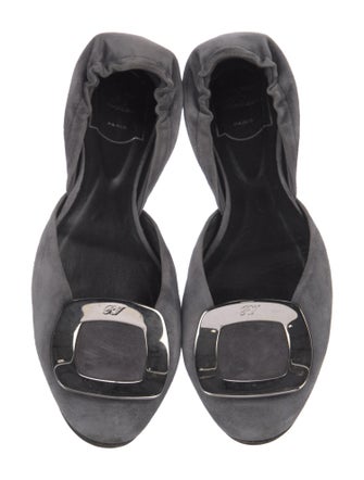Roger Vivier Suede D'Orsay Flats