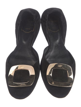 Roger Vivier Suede D'Orsay Flats