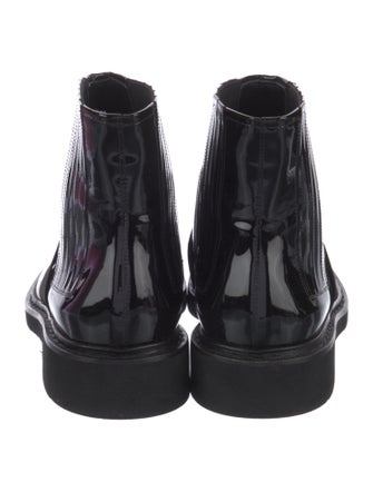 Roger Vivier Patent Leather Crystal Embellishments Combat Boots