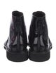Roger Vivier Patent Leather Crystal Embellishments Combat Boots