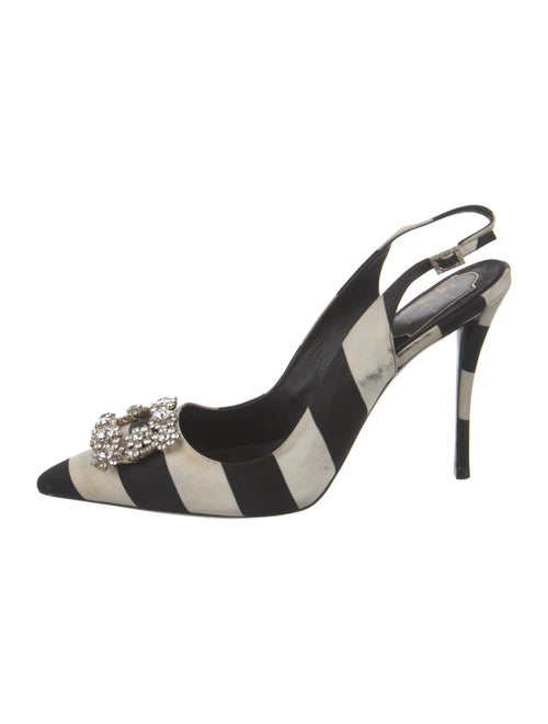 Roger Vivier Satin Striped Slingback Pumps
