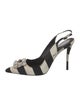 Roger Vivier Satin Striped Slingback Pumps