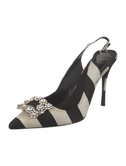 Roger Vivier Satin Striped Slingback Pumps