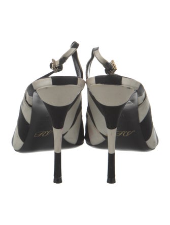 Roger Vivier Satin Striped Slingback Pumps