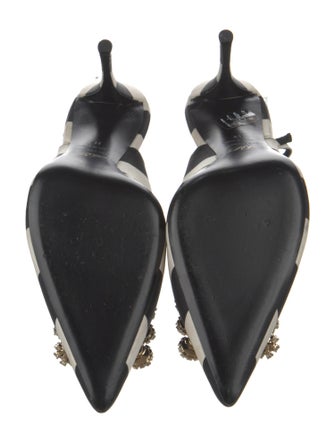 Roger Vivier Satin Striped Slingback Pumps