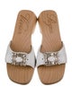 Roger Vivier Leather Crystal Embellishments Slides