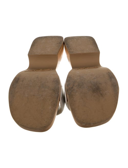 Roger Vivier Leather Crystal Embellishments Slides