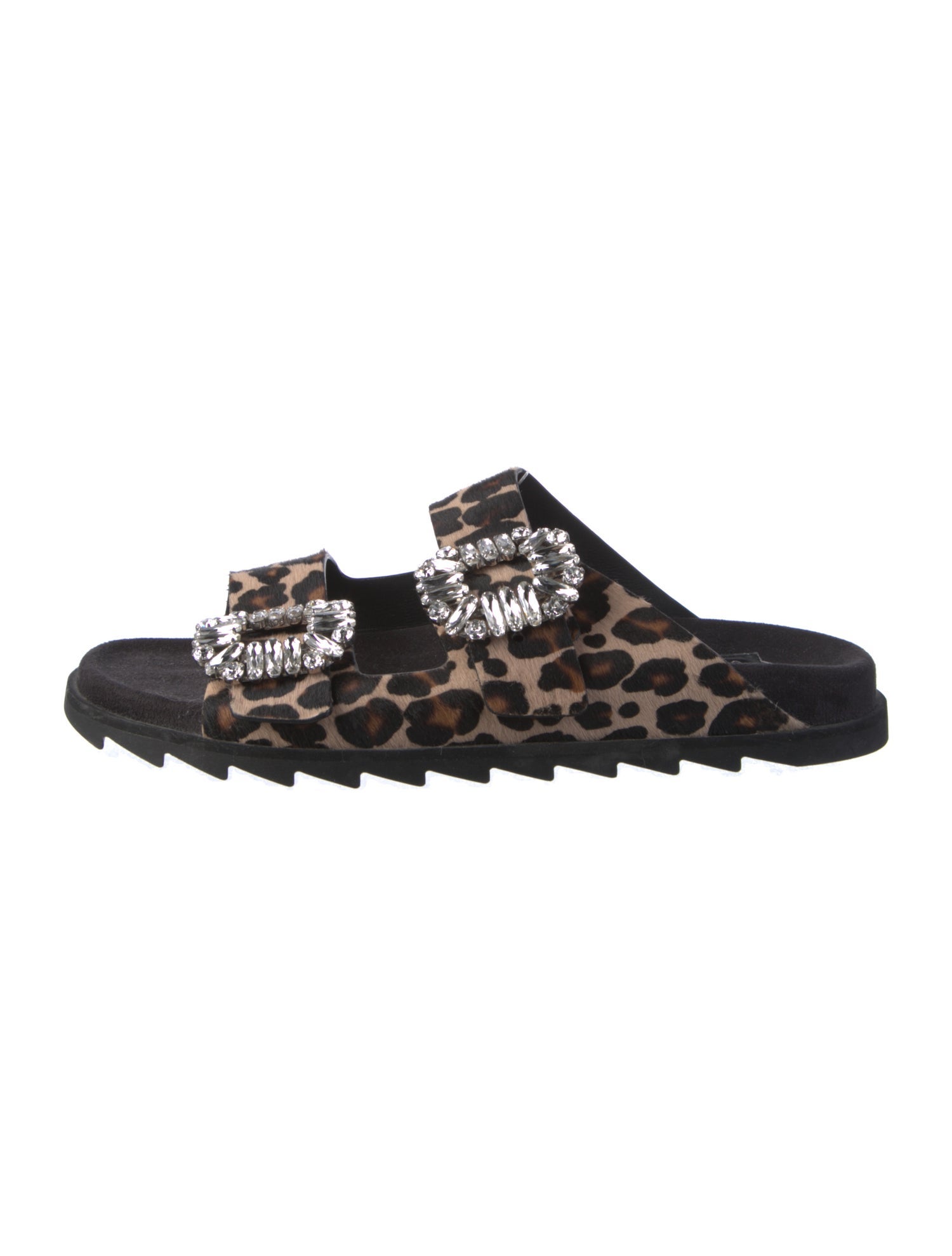 Roger Vivier Ponyhair Animal Print Slides