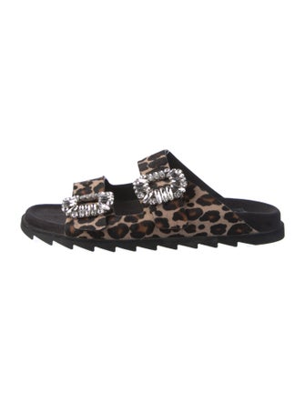 Roger Vivier Ponyhair Animal Print Slides