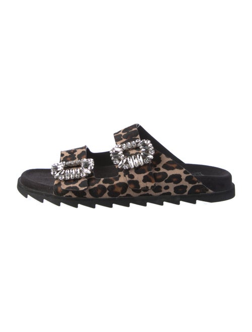 Roger Vivier Ponyhair Animal Print Slides