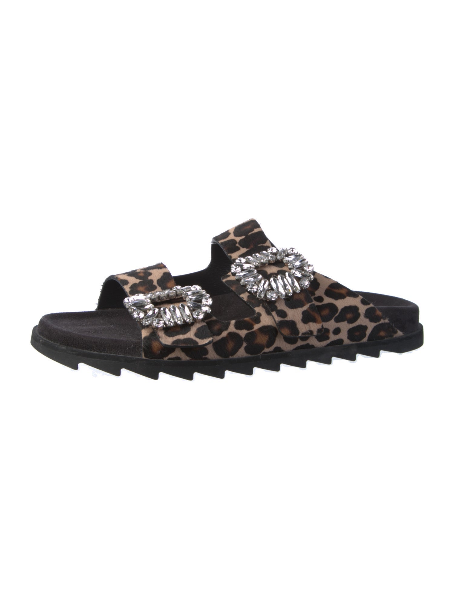 Roger Vivier Ponyhair Animal Print Slides