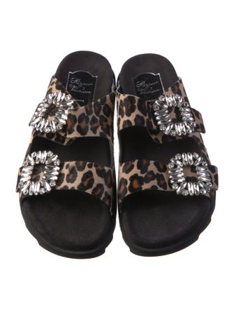 Roger Vivier Ponyhair Animal Print Slides