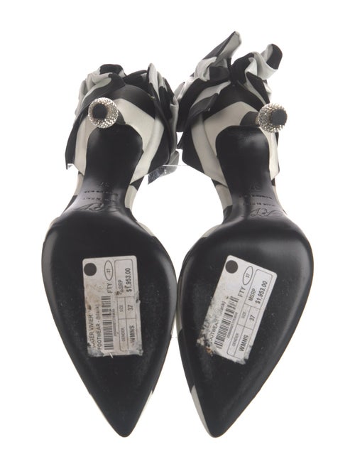 Roger Vivier Satin Printed D'Orsay Pumps