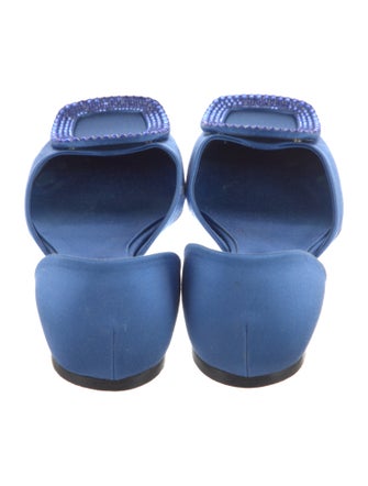 Roger Vivier Satin Crystal Embellishments D'Orsay Flats