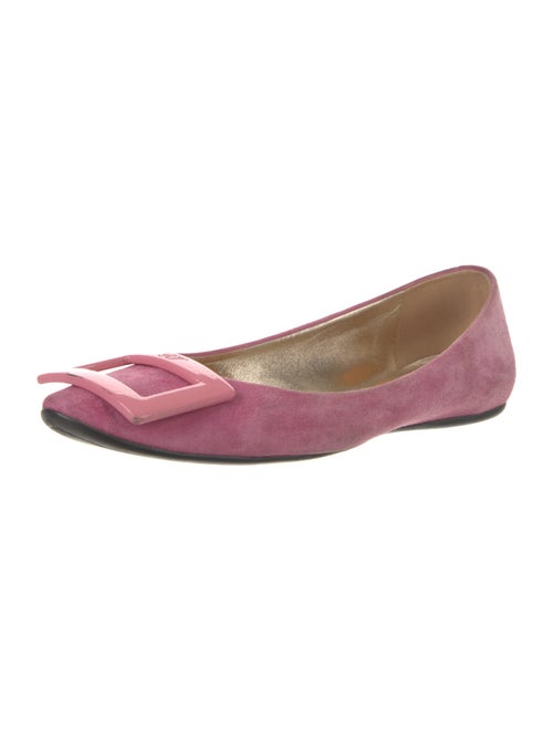 Roger Vivier Signature Logo Suede Ballet Flats