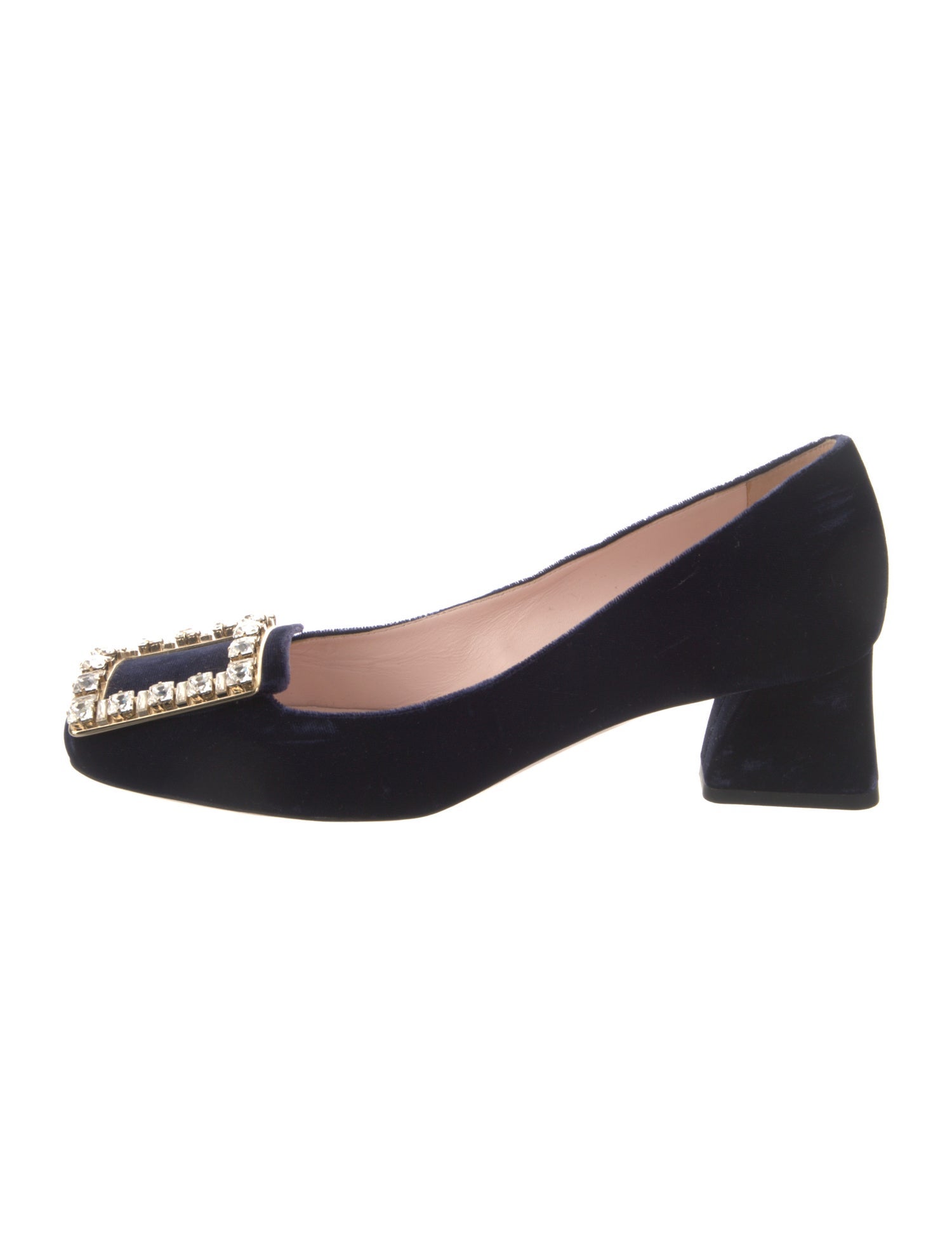 Roger Vivier Velvet Crystal Embellishments Pumps