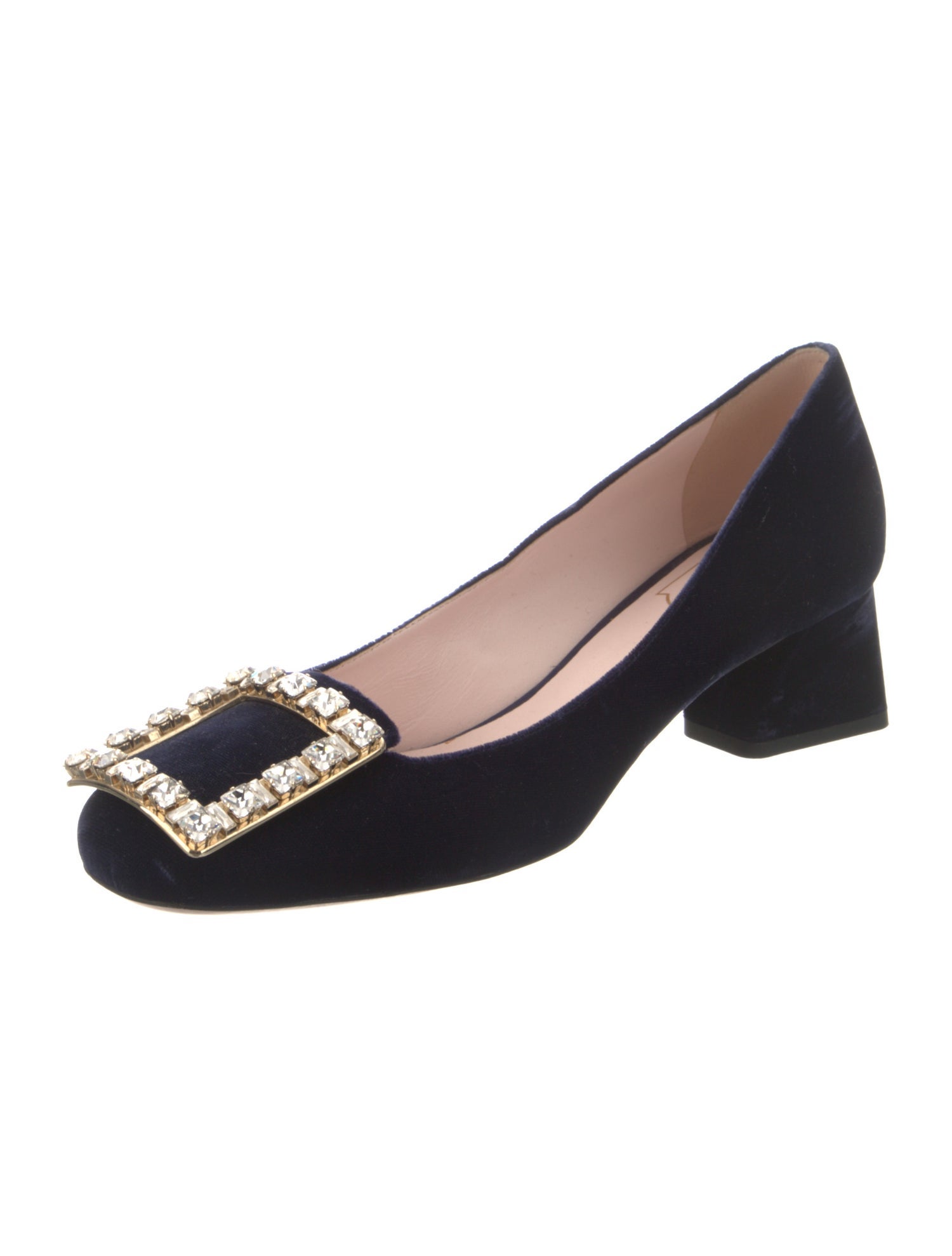 Roger Vivier Velvet Crystal Embellishments Pumps