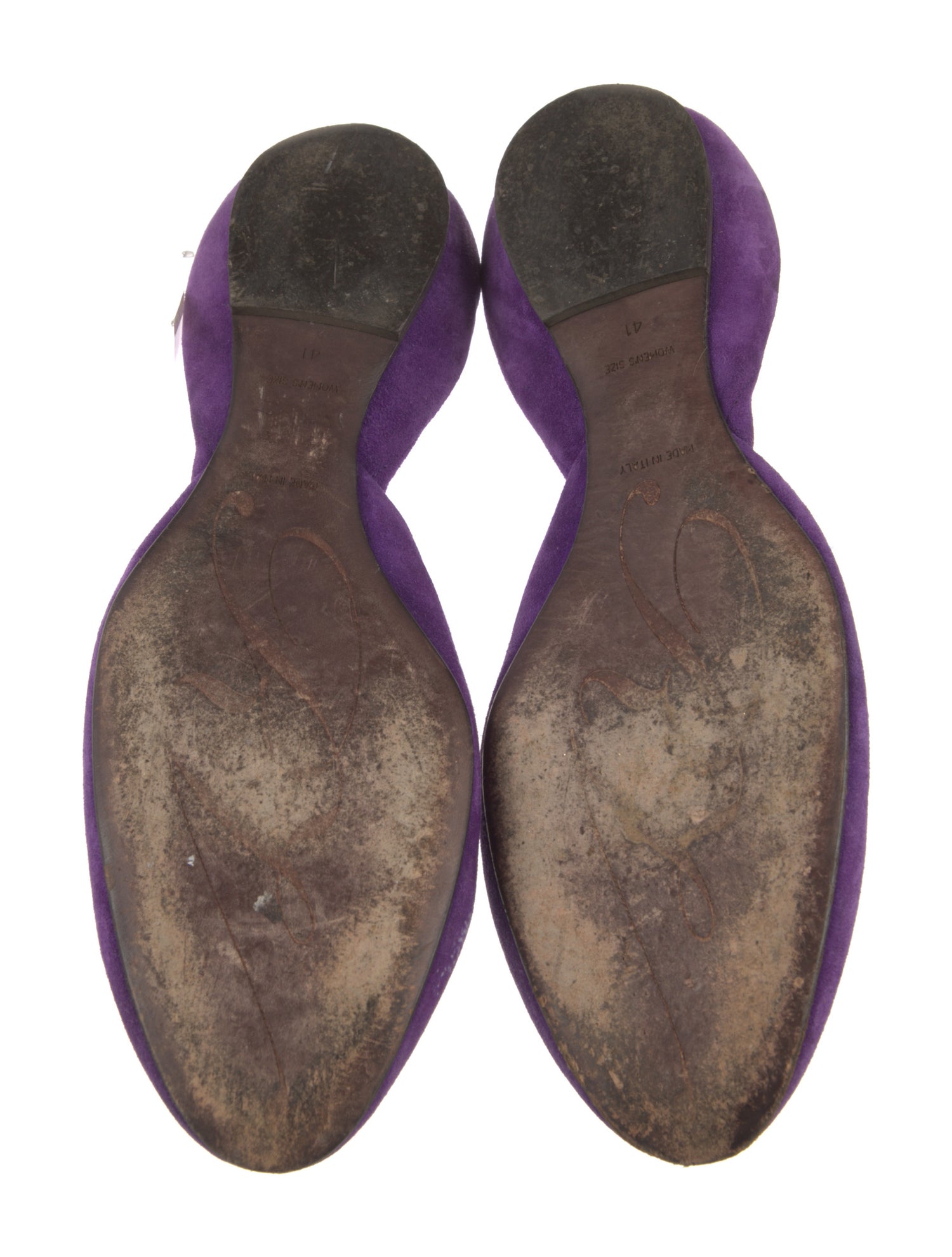 Roger Vivier Suede D'Orsay Flats