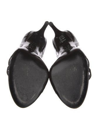 Roger Vivier Patent Leather Lasercut Accents Sandals