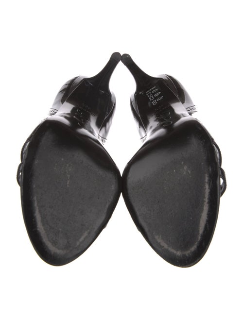 Roger Vivier Patent Leather Lasercut Accents Sandals