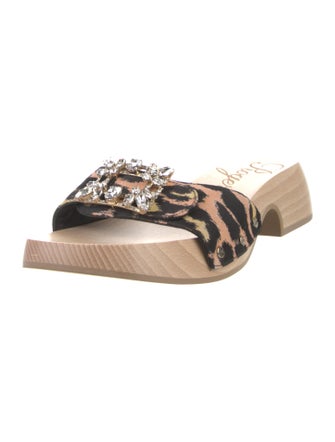 Roger Vivier Printed Crystal Embellishments Slides