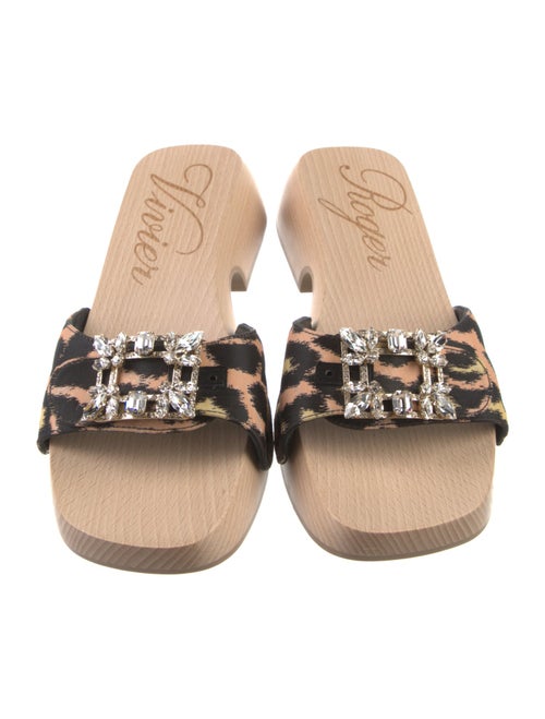 Roger Vivier Printed Crystal Embellishments Slides