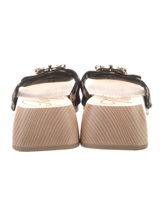 Roger Vivier Printed Crystal Embellishments Slides