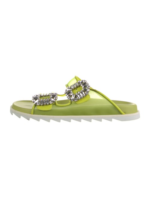 Roger Vivier Mesh Crystal Embellishments Slides