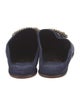 Roger Vivier Suede Crystal Embellishments Mules