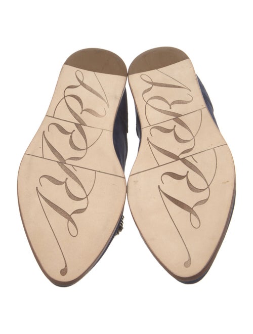 Roger Vivier Suede Crystal Embellishments Mules