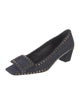 Roger Vivier Denim Studded Accents Flats
