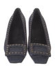 Roger Vivier Denim Studded Accents Flats