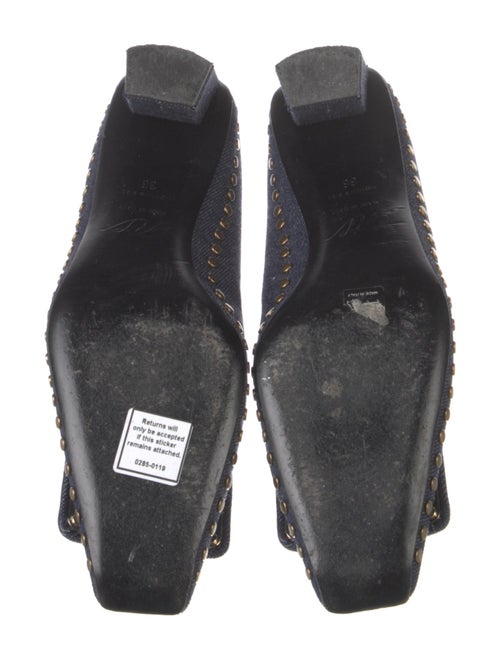 Roger Vivier Denim Studded Accents Flats