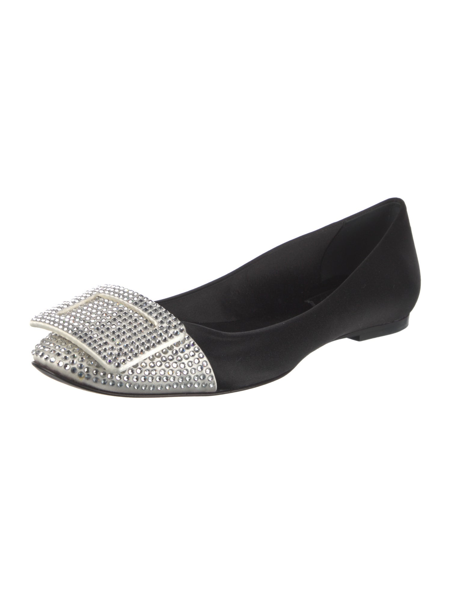 Roger Vivier Satin Colorblock Pattern Ballet Flats
