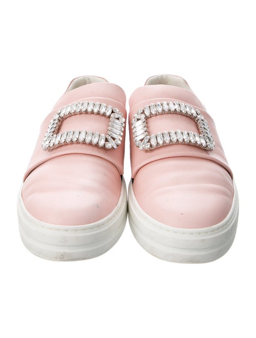 Roger Vivier Leather Crystal Embellishments Loafers