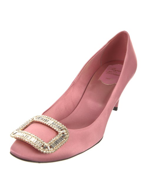 Roger Vivier Satin Crystal Embellishments Pumps