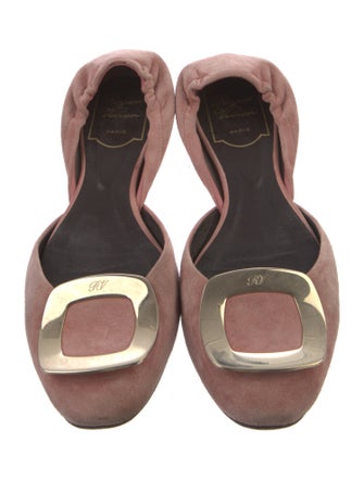 Roger Vivier Suede D'Orsay Flats