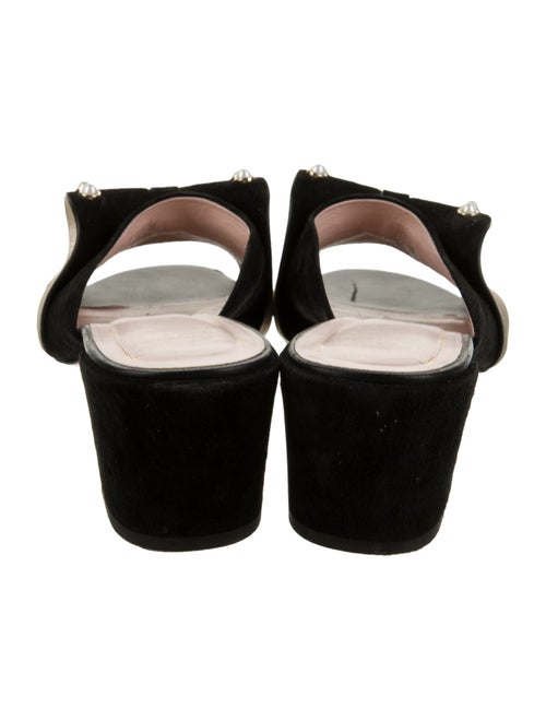Roger Vivier Suede Colorblock Pattern Mules
