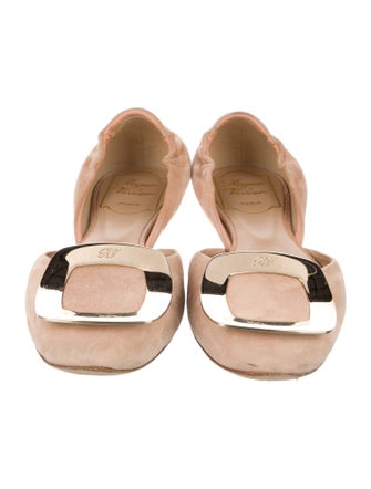 Roger Vivier Suede D'Orsay Flats