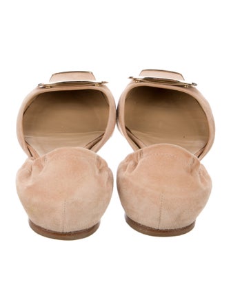 Roger Vivier Suede D'Orsay Flats