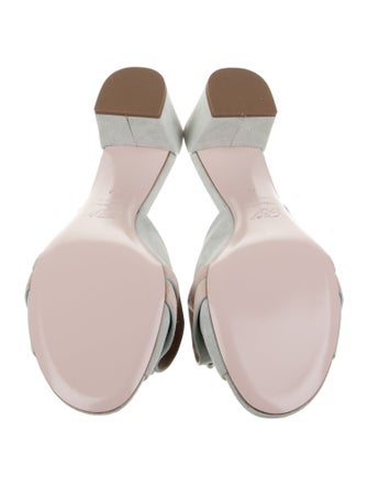 Roger Vivier Suede Studded Accents Slides