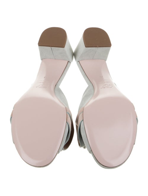 Roger Vivier Suede Studded Accents Slides