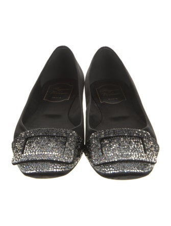 Roger Vivier Satin Animal Print Ballet Flats