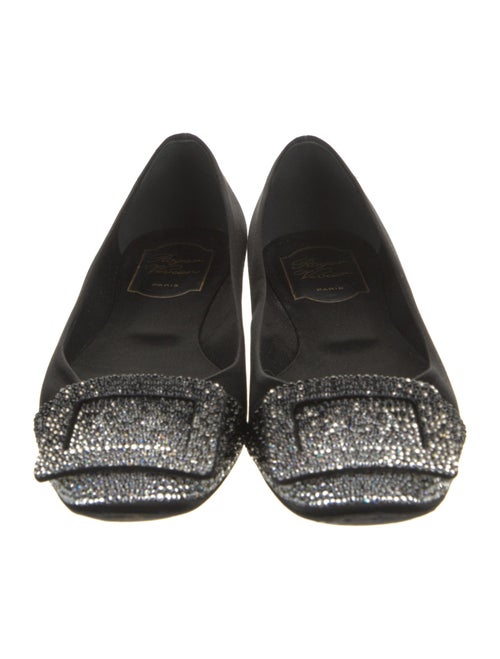 Roger Vivier Satin Animal Print Ballet Flats