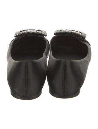 Roger Vivier Satin Animal Print Ballet Flats